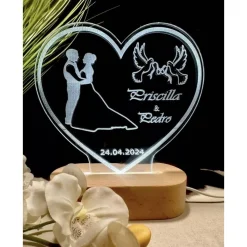 Sale Personalisierte Liebeslampe in Herzform Brautpaar ,Hochzeitsgeschenk,Tauben Accessoires
