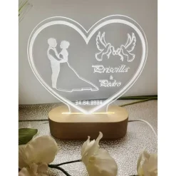 Sale Personalisierte Liebeslampe in Herzform Brautpaar ,Hochzeitsgeschenk,Tauben Accessoires