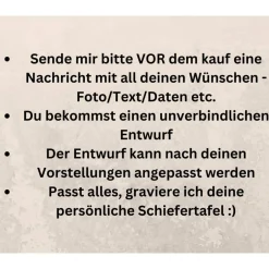 Personalisierte Schiefertafel 30x20cm – Grabstein/Gedenktafel mit individueller Gravur & Fotogravur Gedenksteine