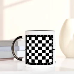 Discount personalisierte Tasse Schach mit Schachbrett Muster, Geschenk für Schachspieler Geschenke
