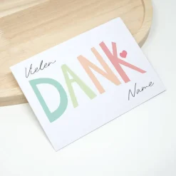 Sale Personalisierte Vielen Dank Karte mit Namen | Dankeskarte Pastell Regenbogen | A6 Klappkarte mit Umschlag Dankeskarten