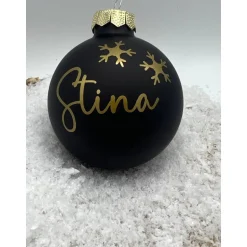 Hot Personalisierte Weihnachtskugel mit Namen aus Glas – Schwarz, Christbaumkugel, Geschenkidee Weihnachten Baumschmuck Personalisierbar