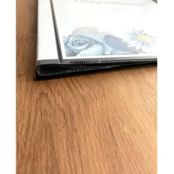 Clearance Personalisierte Zeugnismappe mit Name, florales blau, Geschenk Einschulung, Schulkind, Zeugnisordner, Schulstart, Mappe Kinder Einschulung