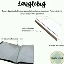 Best Personalisierte Zeugnismappe, blauer Regenbogen, Geschenk Einschulung, Schulkind, Zeugnisordner, Schulstart, Mappe Kinder Einschulung