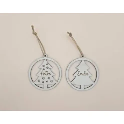 Baumschmuck Personalisierbar|ArtiksHolzWunder Personalisierter Anhänger für Weihnachtsbaum und Geschenk Holzanhänger Christbaum Tannenbaum Weihnachtskugel mit Name