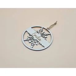 Baumschmuck Personalisierbar|ArtiksHolzWunder Personalisierter Anhänger für Weihnachtsbaum & Geschenk Schneeflocke Holzanhänger Weihnachtskugel Tannenbaum mit Name