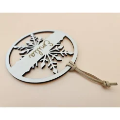 Baumschmuck Personalisierbar|ArtiksHolzWunder Personalisierter Anhänger für Weihnachtsbaum & Geschenk Schneeflocke Holzanhänger Weihnachtskugel Tannenbaum mit Name