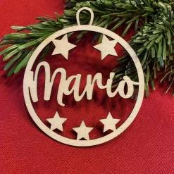 Outlet Personalisierter Christbaumanhänger aus Birkensperrholz mit deinem Wunschnamen – Geschenkidee Weihnachten Baumschmuck Personalisierbar