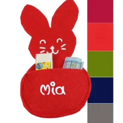 Online Personalisierter Filzhase rund mit Tasche in verschiedenen Farben - Geldgeschenkverpackung zu Ostern mit Name Geschenkverpackungen