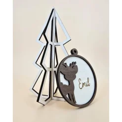 Baumschmuck Personalisierbar|ArtiksHolzWunder Personalisierter Geschenk Anhänger Weihnachtsbaum Holzanhänger Christbaum Tannenbaum Weihnachtskugel mit Name