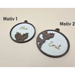 Baumschmuck Personalisierbar|ArtiksHolzWunder Personalisierter Geschenk Anhänger Weihnachtsbaum Holzanhänger Christbaum Tannenbaum Weihnachtskugel mit Name