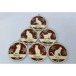Baumschmuck Personalisierbar|Plotter Biestli Personalisierter Katzenanhänger Weihnachten