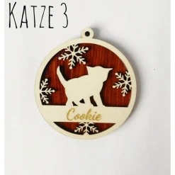 Baumschmuck Personalisierbar|Plotter Biestli Personalisierter Katzenanhänger Weihnachten
