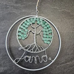 Geschenke|Nics-Drahtkunst und mehr Personalisierter Lebensbaum, handmade, mit echten Edelsteinperlen. Geschenk zur Kommunion, Taufe, Geburt oder Geburtstag