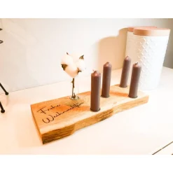 Online Personalisiertes Adventsbrett / Adventskranz aus hochwertigem Eichenholz mit Wunschgravur Adventskränze