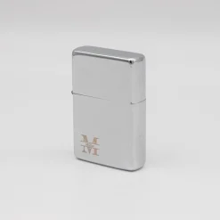 Best Personalisiertes Benzin Sturmfeuerzeug Chrom – Monogramm & Name, für Rechts- oder Linkshänder, Geschenkbox Junggesellenabschied