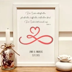 Best Personalisiertes Erinnerungsstück zur Hochzeit Geldgeschenk mit Trauspruch " Die Liebe hört niemals auf" Geldgeschenke