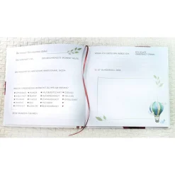 Best personalisiertes farbenfrohes Gästebuch zur Kommunion mit Fischen und Kreisen in Regenbogenfarben auch mit Gästefragen Geschenke