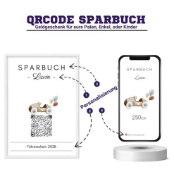 Discount Personalisiertes Geldgeschenk | Virtuelles Sparbuch QrCode Bild | Motiv Führerschein Geldgeschenke