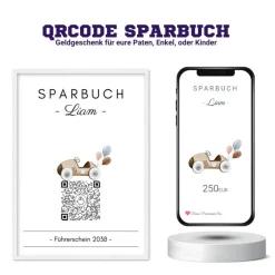 Discount Personalisiertes Geldgeschenk | Virtuelles Sparbuch QrCode Bild | Motiv Führerschein Geldgeschenke