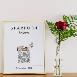 Discount Personalisiertes Geldgeschenk | Virtuelles Sparbuch QrCode Bild | Motiv Führerschein Geldgeschenke