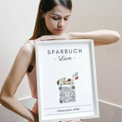 Discount Personalisiertes Geldgeschenk | Virtuelles Sparbuch QrCode Bild | Motiv Führerschein Geldgeschenke