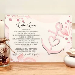 Clearance Personalisiertes Geldgeschenk zur Konfirmation im Bilderrahmen – Geschenk für Mädchen mit Anker-Motiv Geldgeschenke