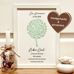 Best Personalisiertes Geldgeschenk zur Kommunion – Bilderrahmen mit Baum des Lebens Geldgeschenke