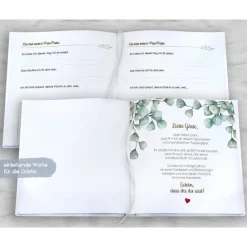 Discount personalisiertes Gästebuch zur Taufe mit Arche Noah und Tieren blanko od. mit Fragen / Fragebogen Fotoalbum & Gästebuch