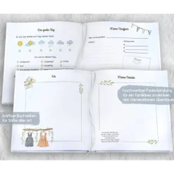 Discount personalisiertes Gästebuch zur Taufe mit Arche Noah und Tieren blanko od. mit Fragen / Fragebogen Fotoalbum & Gästebuch