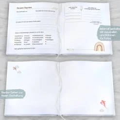 Discount personalisiertes Gästebuch zur Taufe mit Arche Noah und Tieren blanko od. mit Fragen / Fragebogen Fotoalbum & Gästebuch
