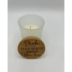 Outlet Personalisiertes Kerzengeschenk im Glas für Erzieherin, Hebamme & Tagesmutter – Abschied, Dankeschön mit Name Kinder Danksagungskarten