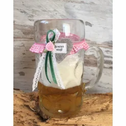 Essen & Trinken|krissimissi Personalisiertes Maßkrug-Strumpfband mit Karorüsche & Filzherz – Wiesn Krugband