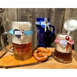 Essen & Trinken|krissimissi Personalisiertes Maßkrug-Strumpfband mit Karorüsche & Filzherz – Wiesn Krugband