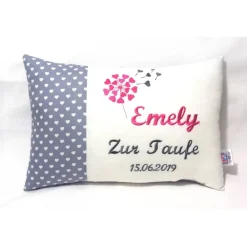 Sale Personalisiertes Namenskissen zur Kommunion, Taufe & Geburt – Geschenk für Mädchen & Jungen – verschiedene Stickfarben – 20cm x 30cm Geschenke