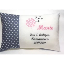 Sale Personalisiertes Namenskissen zur Kommunion, Taufe & Geburt – Geschenk für Mädchen & Jungen – verschiedene Stickfarben – 20cm x 30cm Geschenke