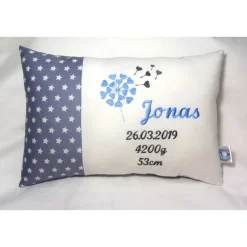 Sale Personalisiertes Namenskissen zur Kommunion, Taufe & Geburt – Geschenk für Mädchen & Jungen – verschiedene Stickfarben – 20cm x 30cm Geschenke