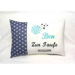 Sale Personalisiertes Namenskissen zur Kommunion, Taufe & Geburt – Geschenk für Mädchen & Jungen – verschiedene Stickfarben – 20cm x 30cm Geschenke