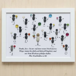Discount Personalisiertes Steinbild als Dankeschön – Handgefertigtes Gruppenbild für bis zu 20 Personen, STB-40 Kinder Danksagungskarten