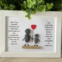 Outlet Personalisiertes Steinbild mit Trockenblumen als Geschenk zum Lehrerabschied – Unikat STB-55 Kinder Danksagungskarten