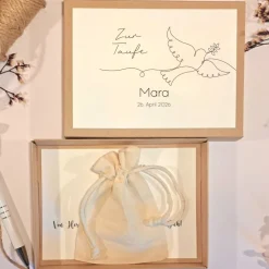 Sale Personalisiertes Taufgeschenk – Geschenkbox mit Name & Datum | Handgefertigtes Geldgeschenk zur Taufe Geldgeschenke