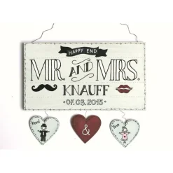 Gastgeschenke|DeinUnikat Personalisiertes Türschild aus Holz – Mr. & Mrs. mit Namen & Datum – Einzigartiges Hochzeitsgeschenk