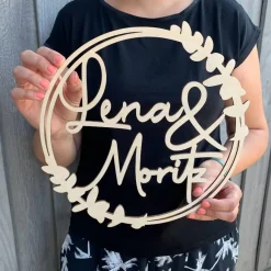 Sale Personalisiertes Türschild/Schild zur Hochzeit, 2 Namen, Holz, Geldgeschenk Hochzeitsdeko
