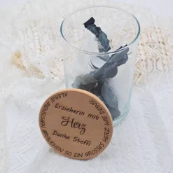 Best Personalisiertes Vorratsglas mit Holzdeckel | Kleines Dankeschön | Abschiedsgeschenk Kindergarten | Geschenk Hebamme Geschenke