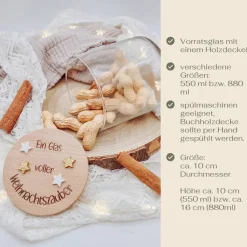 Weihnachtsgeschenke|Zauberhaft & Wunderbar Personalisiertes Vorratsglas Weihnachten Sternchen