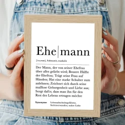 Hochzeitsgeschenke|AV-Designs Poster EHEMANN | Hochzeit | Verlobung | Geschenk | Definition | Duden | Mr & Mrs