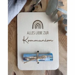 Discount Postkarte aus Holz / Grußkarte / Holzkarte / Geldgeschenk / Geschenk zur Kommunion Geldgeschenke