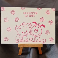 Glückwunschkarten|Teufelinchens_Ideen_Shop Postkarte zur Geburt / Motiv Postkarte / wunderschöne Motive / süßer Hund / süße Katze / Geburtskarte / Blumenmotiv