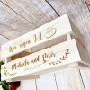 Clearance Präsentkorb, Hochzeit, Hochzeitsgeschenk mit persönlicher Wunschgravur Hochzeitsdeko