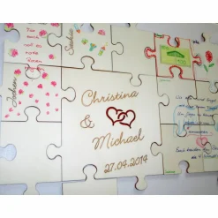 Best Puzzleteil Platzkarte aus Holz blanko Gastgeschenke